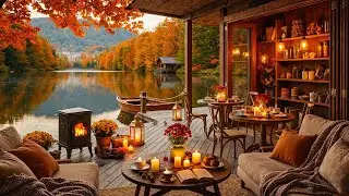 Cozy Autumn Fireplace Ambience 🍂Smooth Jazz & Fireplace Crackling for Calm and Study, Autumn Jazz #1