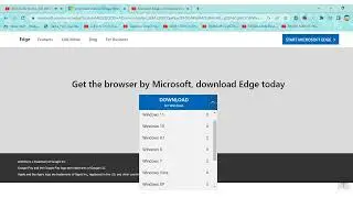 Windows Vista and Windows XP on MS Edge Download DropDown