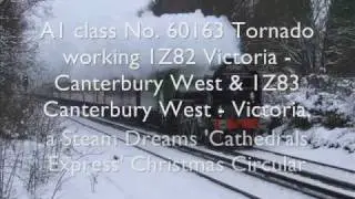 60163 Tornado in a snowy Kent working 'The Cathedrals Express', 21/12/09