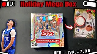 2025-26 Topps Holiday NBA Basketball Cards Mega Box Opening !! (Cooper Flag Hunting)