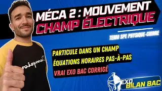 [TERM SPÉ PHYSIQUE] MOUVEMENT CHAMP ELECTRIQUE EXERCICE CORRIGÉ (BAC) 🎯 ETABLIR ÉQUATIONS HORAIRES