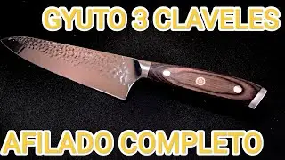 3 Claveles Gyuto 3Cr13 Afilado Completo | Afilar a Piedra 2 #afilar