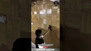 Wall Pattern Making Process | Worker Creating Wall Texture #workerwisdom #construction