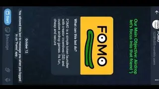 Fomo : A Telegram Game Launching their Airdrop.