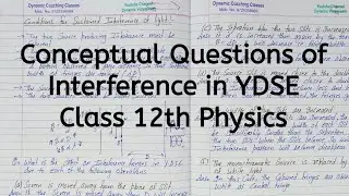 Conceptual Question on Interference in YDSE, Chapter 10, Wave Optics, Class 12 Physics