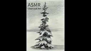 ASMR | How to Draw a Winter Tree with Snow using Pencils | Easy Step by Step Tutorial for Beginners
