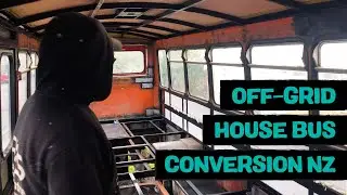Rust repair, insulation and water tank installation, 1984 Isuzu JCR500 school bus conversion (S1E4)