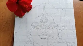 Maa kali face outline drawing/Maa kali drawing/How to draw maa kali #shorts#viral #art #bome 