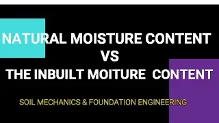 Moisture content Inbuilt v/s Natural field Moisture content  Problems Today
