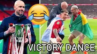 😭 Erik ten Hag, Antony And Licha Dancing Together After Man United Win The Carabao Cup