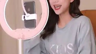 Foldable LED Ring Light Mobile Phone Camera Stand Height Makeup Online Teaching Live Lamp Holder
