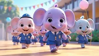 Happy Garden School Parade Song 🎶 | Cute 3D Baby Animals | Happy Garden Tunes