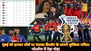 पंजाब किंग्स ने मारी बाज़ी!🏆मुंबई को हराकर टॉप पर | बैंगलोर के लिए मुश्किल रास्ता | IPL Playoff Race