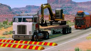 Trucks and Cars vs speed bumps | best BeamNG 25-27 video