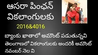 వికలాంగుల ఆసరా పింఛన్ 2016 &rarr; 4016 | November Payment Update Telugu