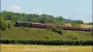 Leaving Seaton Junction behind a Jubilee! The ACE behind 45596 Bahamas 20th May 2023.