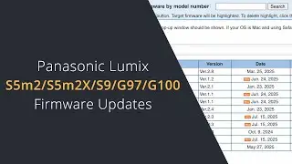 Panasonic Lumix S5m2 / s5m2X / S9 / G100D & G97 Firmware Updates July 2025