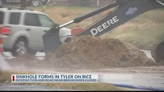 Portion of Rice Road closed due to sinkhole