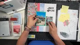 Mixed Media Florals double page layout