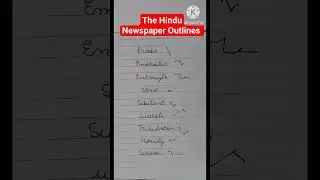 The Hindu Newspaper Outlines # Viral # ytshorts