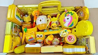 Unboxing toys & stationery items, pencil box collection, unicorn bag, maggie eraser, school supplies
