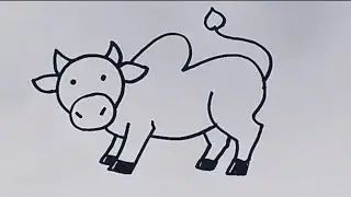 How to draw a Ox step by step/Ox drawing easy way/Animal drawing easy @SimpleLineDrawing 