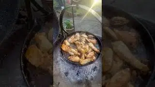 Sizzle chicken on the hot skillet.  #food #canalboat #narrowboat #chickenrecipe