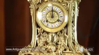 Antique Bronze Mantel Clock and Candelabra Set. France, 19th Century