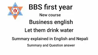 Let them Drink water - Summary in English and Nepali
