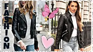 OUTFITS CON CHAQUETA DE CUERO ♡ ESTILOS BÁSICOS PARA USAR TU CHAMARRA DE CUERO 🤩 MODA 2022