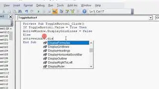 Excel Vba programming  - Toggled button control