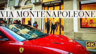 MILAN - VIA MONTENAPOLEONE Luxury Shopping Street - 4K Walking Tour