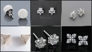 Most Beautiful Gold Ruby Diamond Stud Earrings Designs Collection For Girls Or Ladies