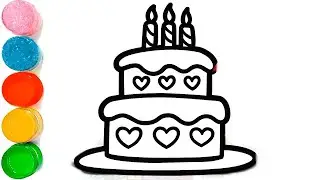 How To Draw Birthday Cake Drawing | Birthday Cake Drawing for Kids | Easy Cake Drawing Step by Step