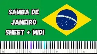 Samba De Janeiro PIANO TUTORIAL SHEET + MIDI #piano