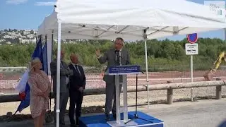 Visite des travaux de confortement de la digue de Saint-Laurent-du-Var