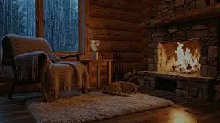 Rain Sounds & Soft Fireplace ASMR for Stress Relief 🌧️🔥