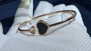 Chopard Happy Hearts Bracelet In 18kt Rose Gold With Diamond And Black Onyx