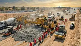 Genius Engineers in the USA Build Massive Concrete Roads Using Advanced Machines