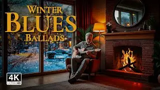 Winter Baritone Stories ❄️ Deep Vocal Blues by the Fire 🔥 Snowy Night Session in 4K
