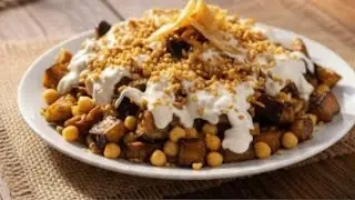 فته الباذنجان اللذيذه احلي اكله باذنجان ممكن تجربوها بدون اي لحوم وطعمها خطير 😋