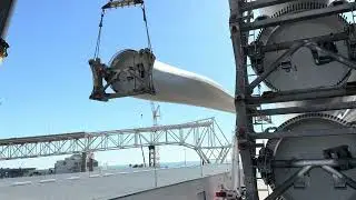 Windmill huge blade discharge at Corpus Christi , Texas 