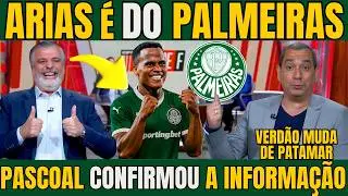 SAIU AGORA! JHON ARIAS É JOGADOR DO PALMEIRAS PASCOAL E ZINHO CONFIMAM / NOTICIAS DO PALMEIRAS HOJE