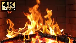 🔥 Fireplace Sounds for Winter Dreams. 4K Fireplace Background. Cozy Cabin Fireplace The Woods