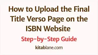 How to Upload Final Title Verso to Get ISBN Number in India | Kitablane