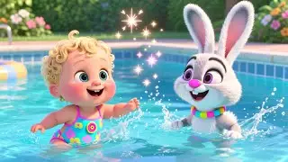 Bunny Bugs Pool Enjoy | Fun Summer Pool Song for Kids | Splashy Animal Adventure Rhyme