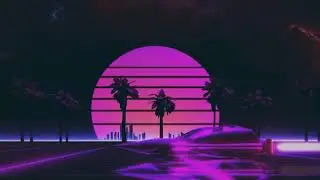 Outrun Sunset Animation Loop - Creative Commons