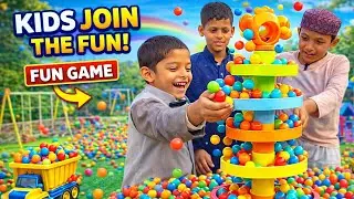 Kids Join The Fun 😍 | Colorful Ball Drop Toy Game | Fun Game for Kids  #kidsfun #kidstoys #ballgame