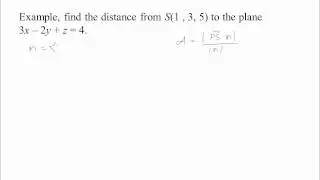 Lines and Planes Part 5 Distance from a point to a Plane