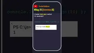 👍❤️[Blog:26-Interview-JS] Explain Math.sign() method in JavaScript ?  #javascripttutorial #coding
